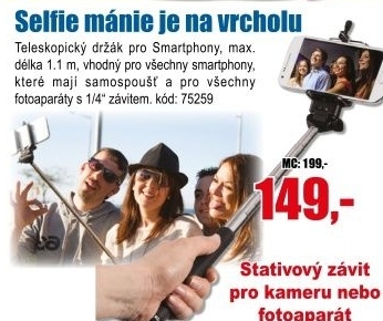 Držák Selfie König SMP 10 bez ovládání černá