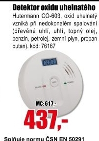 Detektor oxidu uhelnatého Hutermann CO-603