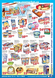 akční leták ESO MARKET 13.4.2016-24.4.2016