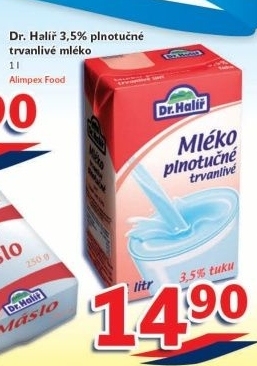Mléko trvanlivé Dr. Halíř - 3,5% plnotučné