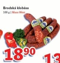 Klobása brodská Maso West