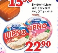 Tavený sýr Jihočeské Lipno Madeta