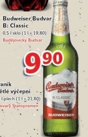 Pivo světlé výčepní B: Classic Budweiser Budvar