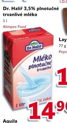 Mléko trvanlivé Dr. Halíř - 3,5% plnotučné