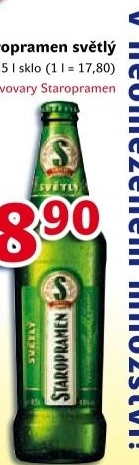 Pivo světlé výčepní 10° Staropramen
