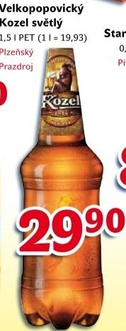 Pivo světlé výčepní 10°Velkopopovický Kozel