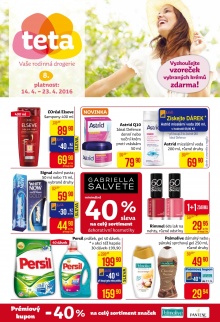 akční leták Teta drogerie 14.4.2016-23.4.2016