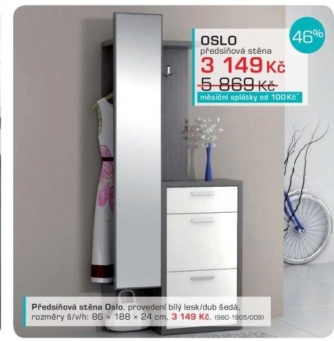 Oslo OFD01 (Q19 - bílý lesk Z38 / dub šedý D22)
