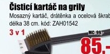 Kartáč čistící na grily 3 v 1 délka 38 cm
