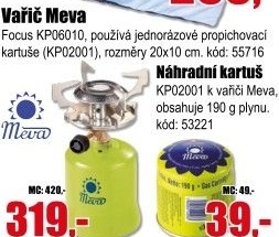 Kartuš plynová Meva KP02001 190g propichovací