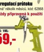 Pistole na PU pěnu Extol s regulací průtoku