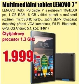 Lenovo Tab3 7 Essential 8GB černý (ZA0R0008CZ)