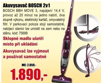 Akuvysavač BOSCH BBH MOVE 3