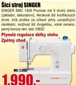 Šicí stroj SINGER SMC 1409/00 Promise
