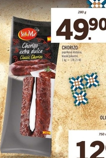 Klobása papriková Chorizo Sol&amp