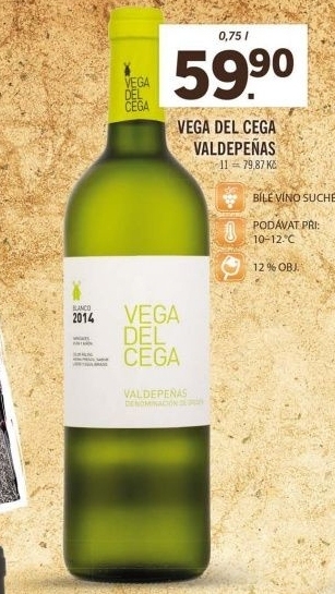 Víno bílé Vega Del Cega Valdepeňas