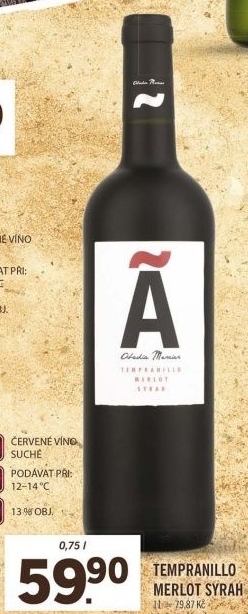 Víno červené Merlot Tempranillo Syrah
