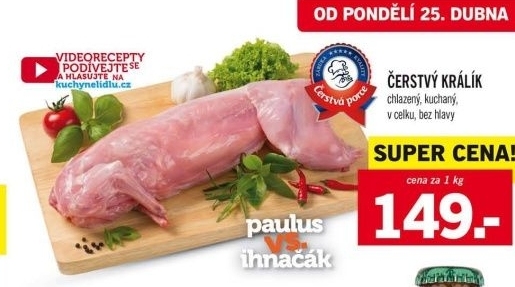 Králík čerstvý Čerstvá porce