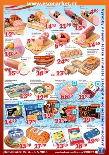 akční leták ESO MARKET 27.4.2016-8.5.2016
