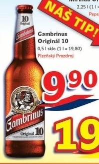 Pivo světlé výčepní Originál 10° Gambrinus
