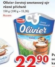 Sýr čerstvý smetanový ochucený Olivier Kapucín