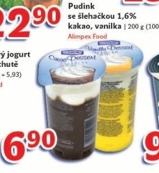 Dezert pudink se šlehačkou Milchfrisch