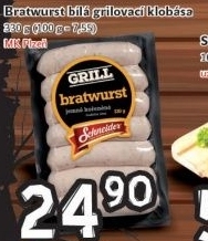 Klobása bratwurst bílá grilovací Schneider