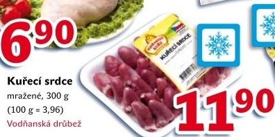 Srdce kuřecí mražená Vodňanské kuře