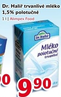 Mléko trvanlivé Dr. Halíř - 1,5% polotučné
