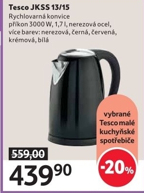 Rychlovarná konvice Tesco JKSS 13/15