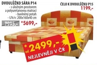 Dvoulůžko SÁRA s úložným prostorem