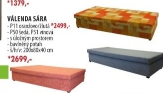 Válenda SÁRA s úložným prostorem