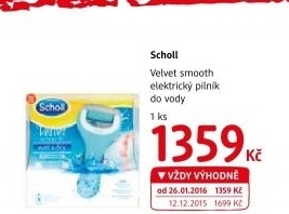 Elektrický pilník do vody Velvet Smooth Scholl
