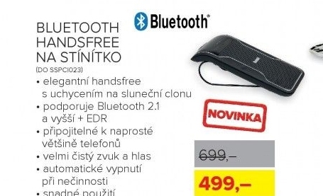 Bluetooth handsfree na stínítko
