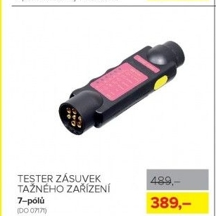 Tester zásuvek tažného zařízení, 7 pólů