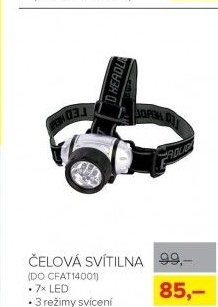 Čelová svítilna se 7 ultrajasnými LED diodami