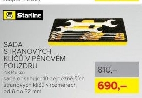 Sada stranových klíčů v pěnovém pouzdru Starline