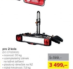 Nosič na tažné zařízení CarFace, pro 2 kola, uzamykatelný