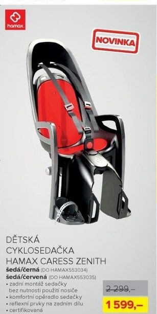 Dětská cyklosedačka HAMAX Caress Zenith, šedo-černá