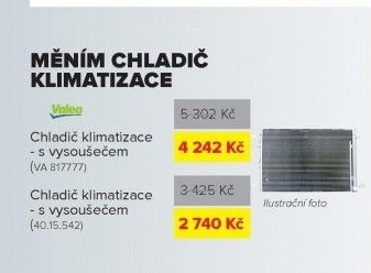Chladič klimatizace Valeo, s vysoušečem