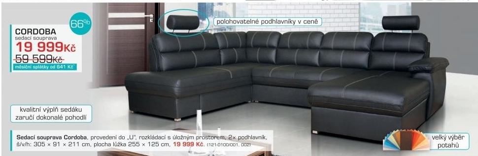 Cordoba - levý roh (Soft černá)