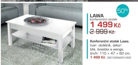 Lawa - Konferenční stolek (bílá)