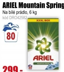 Prací prášek ARIEL Mountain Spring 80 PD, 6 kg