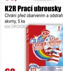 K2R Prací ubrousky a odstr. skvrn 5 ks