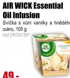 AIR WICK svíčka Essential Oil Infusion Vanilka a hnědý cukr 105g