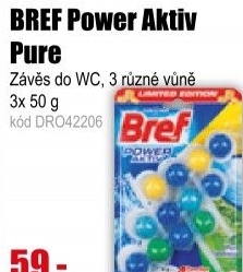 WC BREF Power Aktiv blok 3x50g pure kuličky