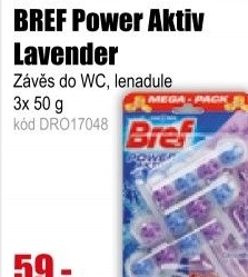 WC BREF Power Aktiv blok 3x50g levandule kuličky