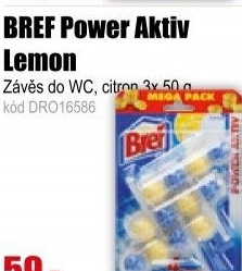 WC BREF Power Aktiv blok 3x50g lemon kuličky