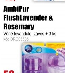 Ambi Pur Flush Lavender & Rosemary závěs + 3ks