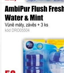 Ambi Pur Flush Fresh Water & Mint závěs + 3ks